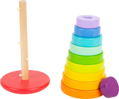 Houten Stapeltoren Regenboog (24 cm)