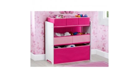 Houten Opbergkast Roze met Stickers