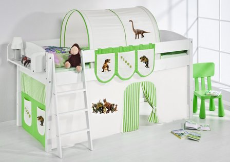 Halfhoogslaper IDA Dino Groen met tent