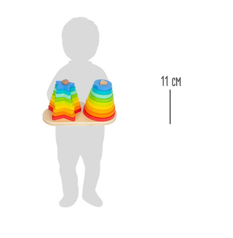 Houten Stapeltoren Regenboog