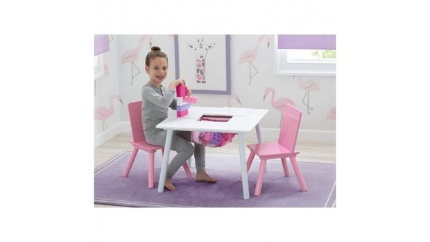 Kindertafeltje met 2 stoeltjes Roze