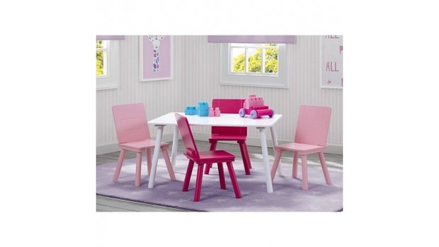 Kindertafeltje met 4 stoeltjes Roze