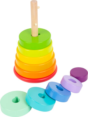 Houten Stapeltoren Regenboog (24 cm)