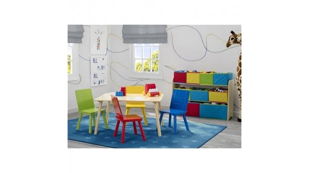 Kindertafeltje met 4 stoeltjes Multicolor