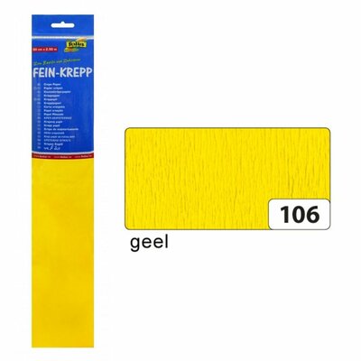 Folia FO-822106 Crepepapier 50cmx2,5m Krimp à 10 Vouw Geel