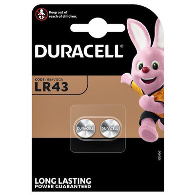 Duracell Knoopcelbatterij LR43 Alkaline 2 Stuks