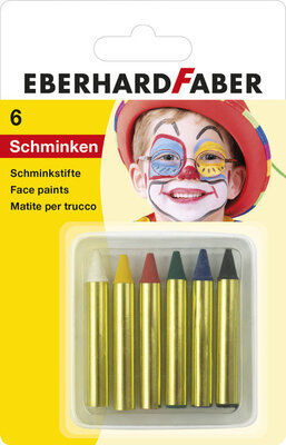 Eberhard Faber EF-579106 Schminkstiften Klein, Set 6 Kleuren Op Blisterkaart