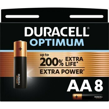 Duracell Alkaline Optimum Batterij AA 8 Pack