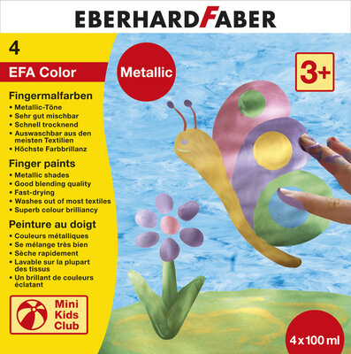 Eberhard Faber EF-578802 Vingerverfset EFA Metallic Set 4 X 100ml Assorti