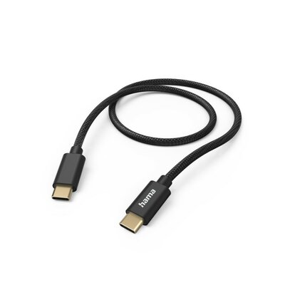 Hama Oplaadkabel Fabric USB-C - USB-C 1,5 M Nylon Zwart