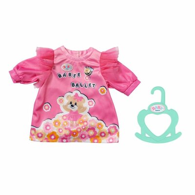 Baby Born Jurk met Bloemen en Beertje Roze