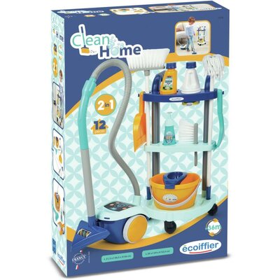 Ecoiffier Clean Home Schoonmaak Trolley en Stofzuiger