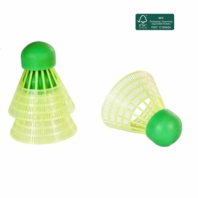SportX Speed Badminton Shuttles 3 Stuks Geel/Groen