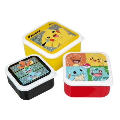 Pokémon Snackboxen 3-delig Rood/Zwart/Geel