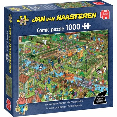 Jumbo Puzzel Jan van Haasteren De Volkstuintjes 1000 Stukjes + Poster