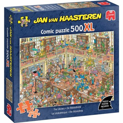 Jumbo Puzzel Jan van Haasteren De Bibliotheek 500 XL Stukjes + Poster