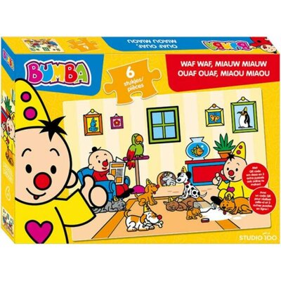 Bumba Puzzel Waf Waf Miauw Miauw 6 Stukjes
