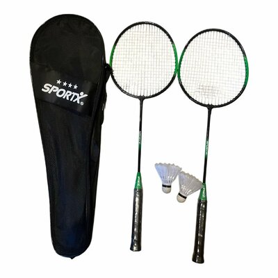 SportX Badmintonset 4 Sterren Assorti Groen/Zwart