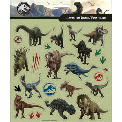 Jurassic World Foam Stickers met Glittereffect