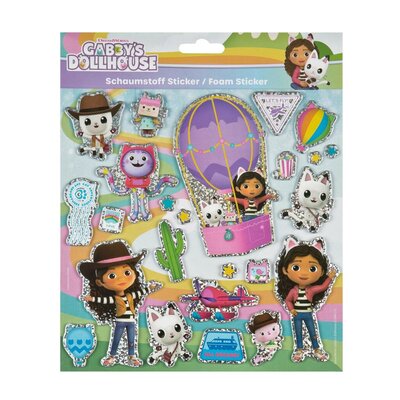 Gabby's Dollhouse Foam Stickers met Glittereffect