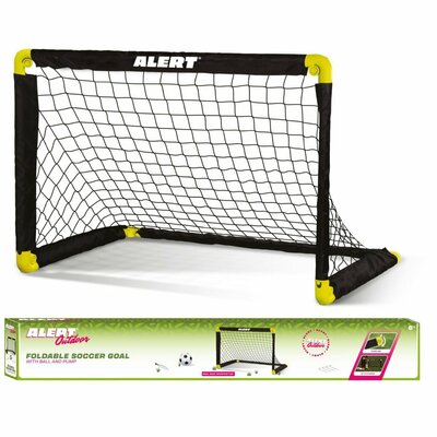 Alert Opvouwbaar Doel 91x61x61 cm + Voetbal en Pomp Zwart/Geel