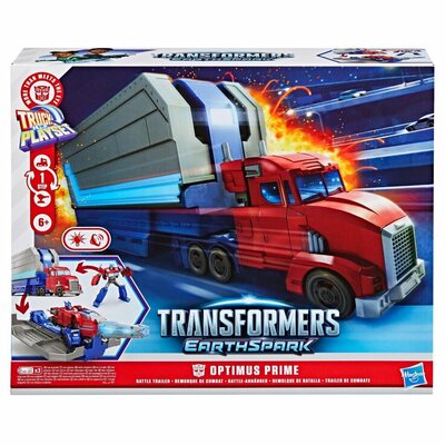 Hasbro Transformers Earthspark Optimus Prime Battle Trailer + Licht en Geluid
