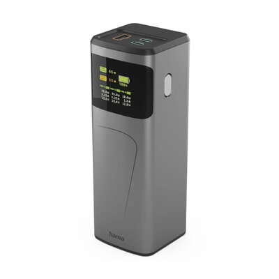 Hama Power Pack High Power 65W 20000 mAh 2x USB-C USB-A Grijs