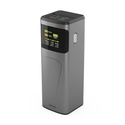 Hama Power Pack High Power 200W 24000 mAh 2x USB-C USB-A Grijs