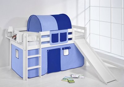 Halfhoogslaper Blauw met tent en glijbaan