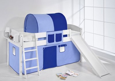 Halfhoogslaper IDA Blauw met tent en glijbaan