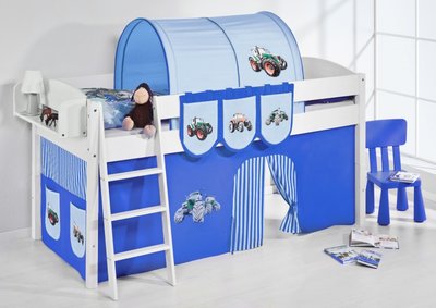 Halfhoogslaper IDA Tractor Blauw met tent