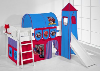 Halfhoogslaper IDA Spiderman met tent, toren en glijbaan