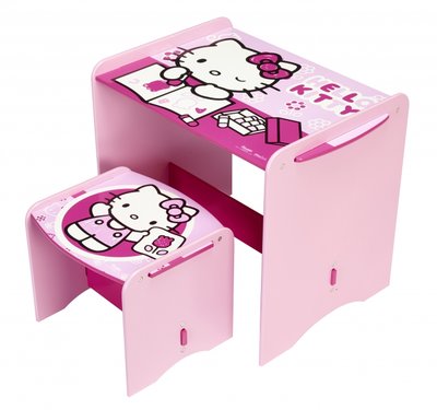 Kinderbureau met krukje Hello Kitty