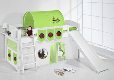Halfhoogslaper IDA Dragons Groen met tent en glijbaan