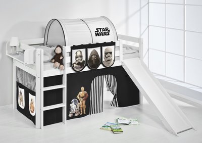 Halfhoogslaper Star Wars Zwart met tent en glijbaan