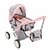 2in1 Poppenwagen 66.5x37x69 cm Grijs/Roze