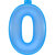 Opblaasbaar Cijfer 0 Blauw 35cm
