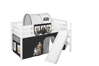 Halfhoogslaper Star Wars Zwart met tent en schuine glijbaan