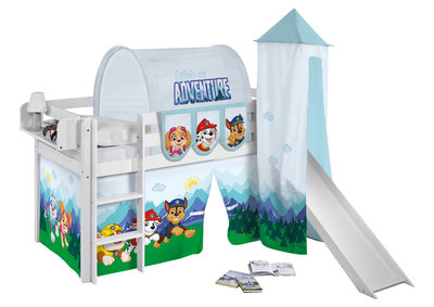 Halfhoogslaper Paw Patrol met tent, toren en glijbaan