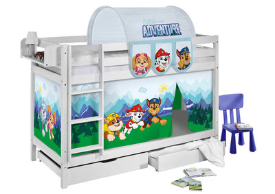 Stapelbed Paw Patrol met tent en lattenbodems