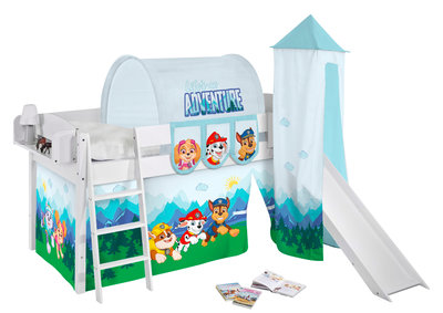 Halfhoogslaper IDA Paw Patrol met tent, toren en glijbaan