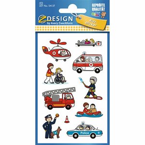 Avery AV-54137 Z-Design Kids Stickers Hulpdiensten 3 Vel