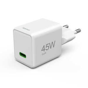 Hama Snellader USB-C PD/QC/GaN Super-Mini-Charger 45 W Wit Hama Snellader USB-C PD/QC/GaN Super-Mini-Charger 45 W Wit