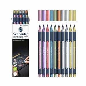 Schneider S-ML05011503 Paint-It Metallic Rollerball 0.4 mm 10 Stuks Schneider S-ML05011503 Paint-It Metallic Rollerball 0.4 mm 10 Stuks