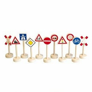 Simply for Kids Houten Verkeersborden 12 stuks Simply for Kids Houten Verkeersborden 12 stuks