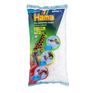 Hama Strijkkralen 6000 Stuks Wit Hama Strijkkralen 6000 Stuks Wit