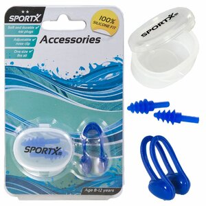 SportX Junior Neusclip en Oordopjes 2 Sterren Blauw SportX Junior Neusclip en Oordopjes 2 Sterren Blauw