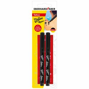 Eberhard Faber EF-559597 Tattoo Marker 2 Stuks + Sjablonen Zwart Eberhard Faber EF-559597 Tattoo Marker 2 Stuks + Sjablonen Zwart
