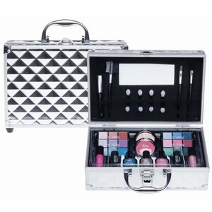 Casuelle Make-Up Koffer Zilver Croco
