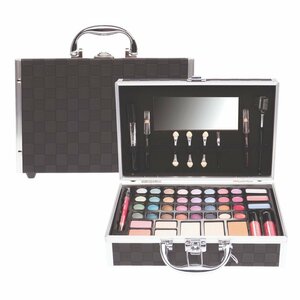 Casuelle Make-Up Koffer Geruit Zwart